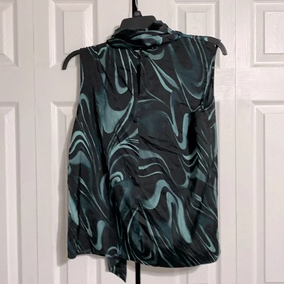Worthington NWT black & green blouse top shirt size LARGE - Picture 6 of 12